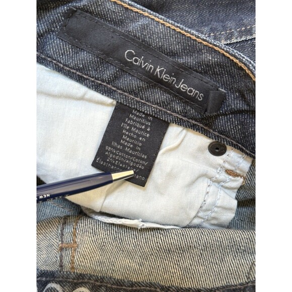 Women's Calvin Klein Lean Bootcut Dark Wash Stretch Blue Jeans Size 2 / 26 - Picture 12 of 12